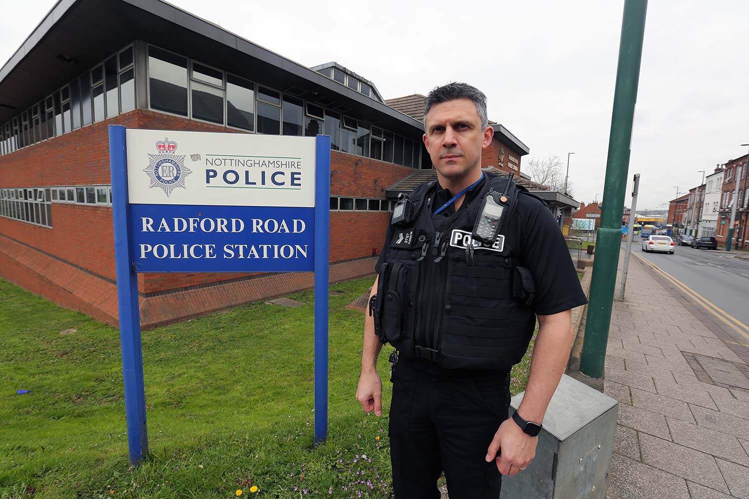 Sergeant Dan Griffin stood outside Radford Road police station