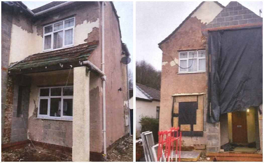 Substandard work carried out on the home near Chesterfield