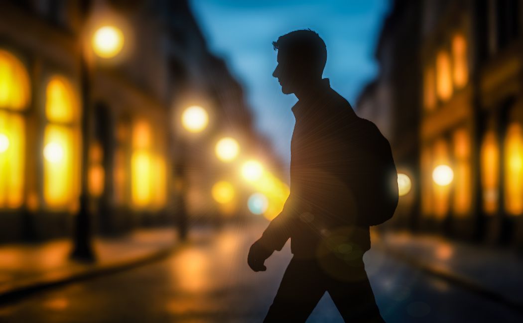 pedestrian at night