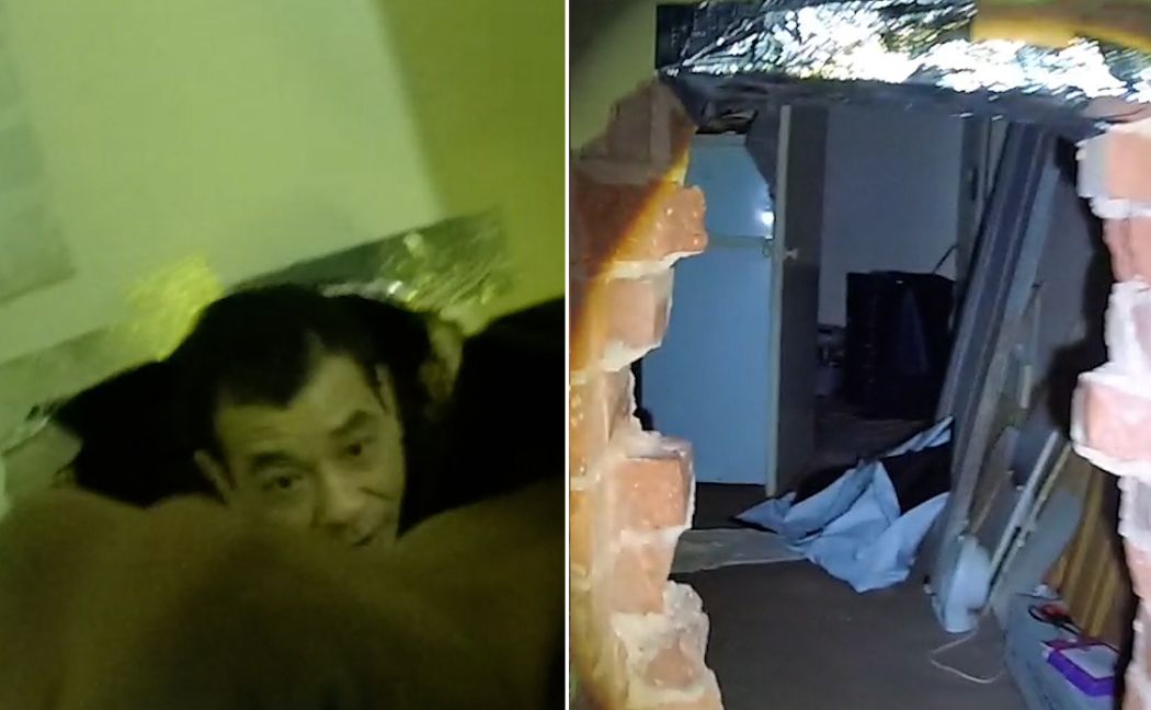 Suspect comes through hole