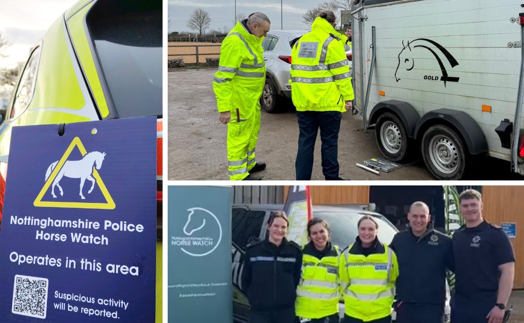 Collage of officers at the event helping weigh trailers