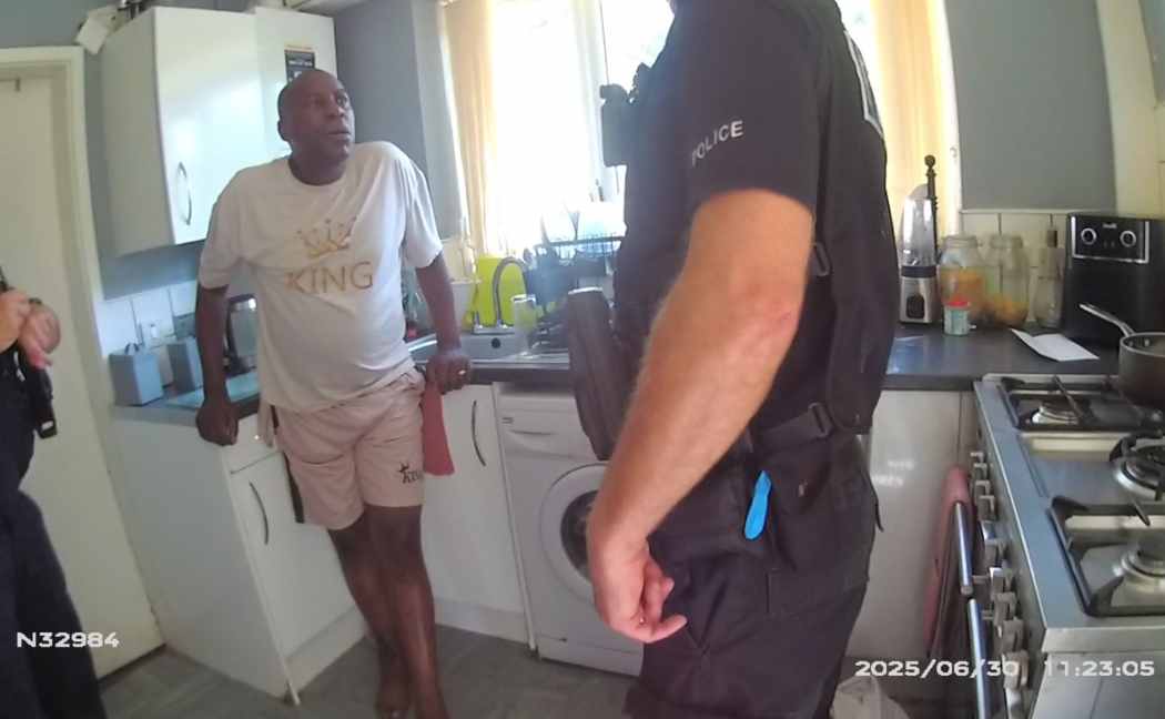 Bodyworn video captures Cope's arrest at his home