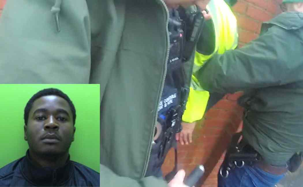 Edmund Mhembere (inset) and an image of plain clothed officers arresting him
