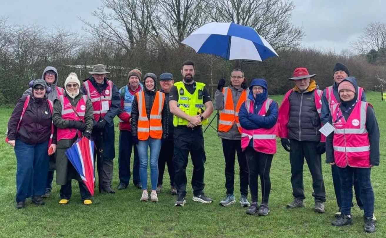 PC Richard Bombroffe and volunteers at the Parkrun