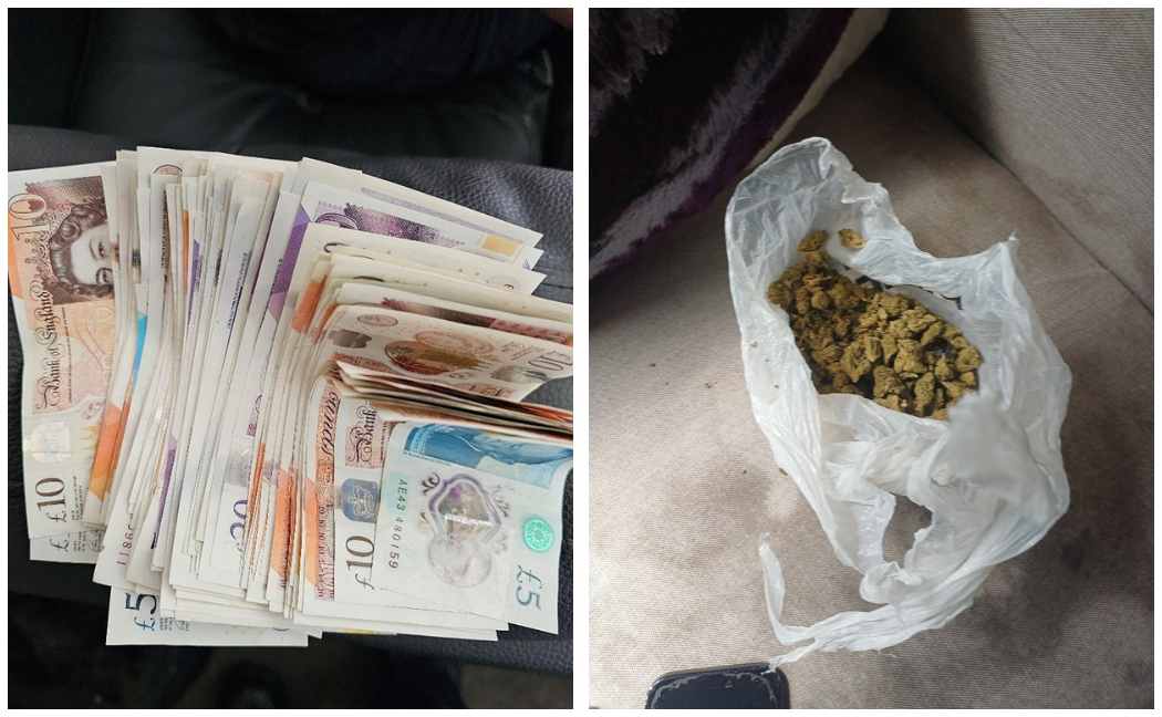 Some of the cash and drugs seized from the property
