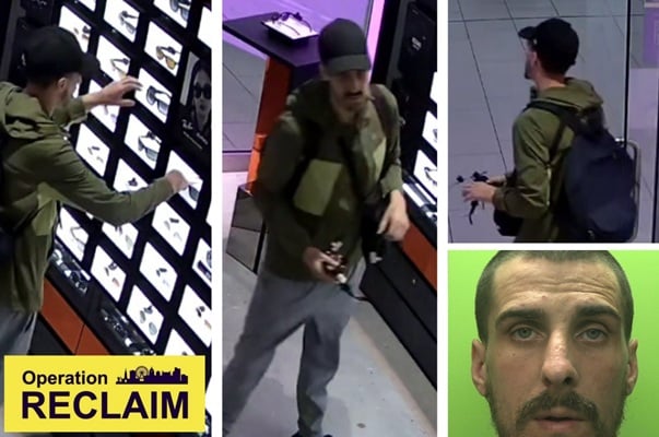 CCTV images of Kyle Smith's offending