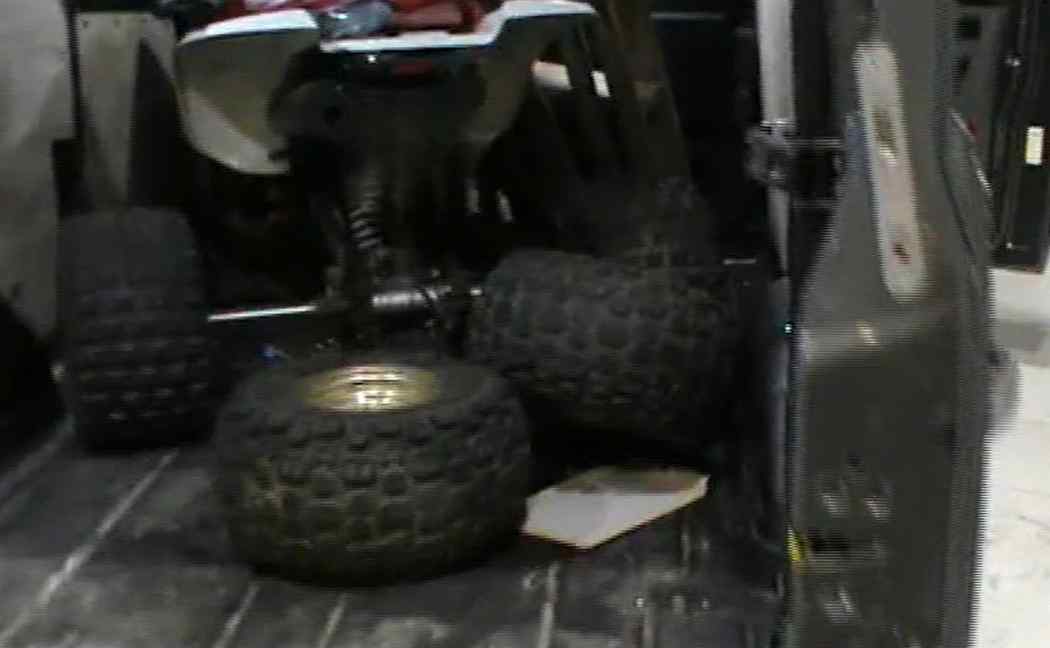 Quadbike in back of van