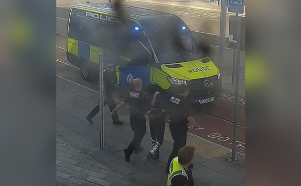 Police arresting a shop thief in Beeston