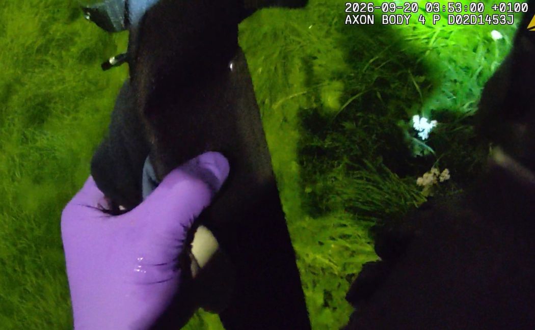 Bodyworn footage captured the knife being recovered from a river