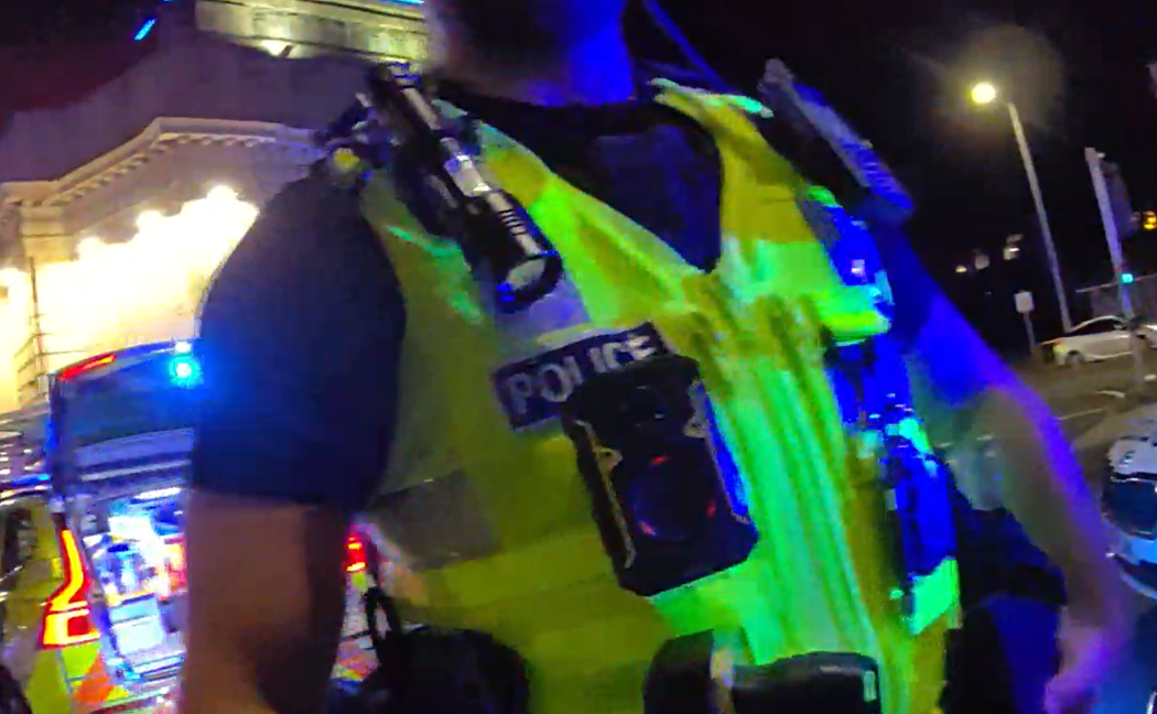 A man has been charged after two pedestrians were struck in the city centre