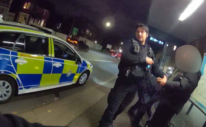 Suspect arrested at a bus stop