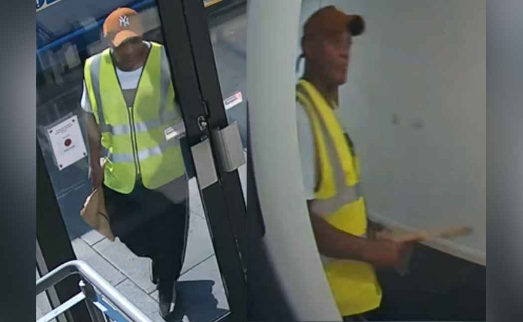 Two pictures of a man in a hi-vis jacket